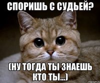 споришь с судьей? (ну тогда ты знаешь кто ты...)