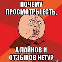 почему просмотры есть, а лайков и отзывов нету?