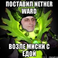 поставил nether ward возле миски с едой