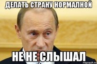 делать страну нормалной не не слышал