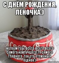 с днём рождения, леночка:) желаем тебе всего-всего-всего самого наилучшего:) а самого главного, так это отличных оценок:)