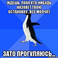 ждешь, пока кто-нибудь назовет твою остановку...все молчат зато прогуляюсь...