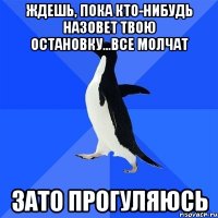 ждешь, пока кто-нибудь назовет твою остановку...все молчат зато прогуляюсь