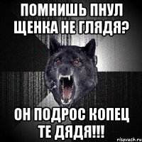 помнишь пнул щенка не глядя? он подрос копец те дядя!!!