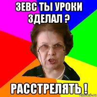 зевс ты уроки зделал ? расстрелять !