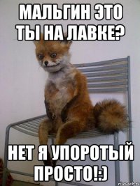 мальгин это ты на лавке? нет я упоротый просто!:)