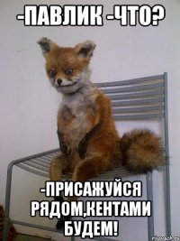 -павлик -что? -присажуйся рядом,кентами будем!