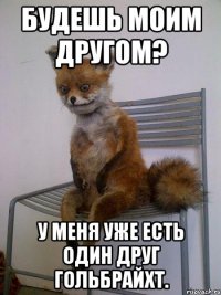 будешь моим другом? у меня уже есть один друг гольбрайхт.