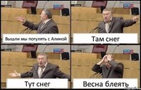 Вышли мы погулять с Алиной Там снег Тут снег Весна блеять