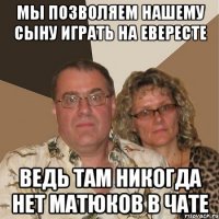 мы позволяем нашему сыну играть на евересте ведь там никогда нет матюков в чате