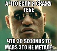 а что если я скажу тебе что 30 seconds to mars это не метал?