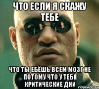 что если я скажу тебе что ты ебёшь всем мозг не потому что у тебя критические дни