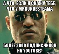 а что, если я скажу тебе, что у mrbundesteamа более 3000 подписчиков на youtube?