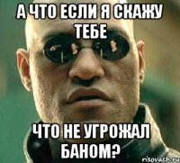 а что если я скажу тебе что не угрожал баном?