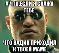 а что,если я скажу тебе, что вадик приходил к твоей маме