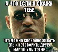 а что если я скажу тебе что можно спокойно жевать ель и не говорить другу мартину об этом?