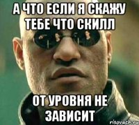 а что если я скажу тебе что скилл от уровня не зависит