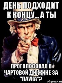 день подходит к концу... а ты проголосовал в чартовой дюжине за "паука"?