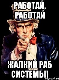 работай, работай жалкий раб системы!