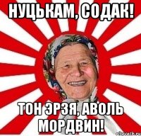 нуцькам, содак! тон эрзя, аволь мордвин!