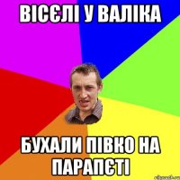 вісєлі у валіка бухали півко на парапєті