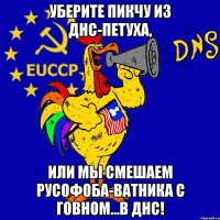 уберите пикчу из днс-петуха, или мы смешаем русофоба-ватника с говном...в днс!