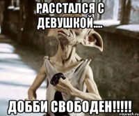 расстался с девушкой.... добби свободен!!!