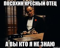 посохин крёсный отец а вы кто я не знаю