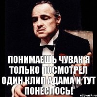 понимаешь чувак я только посмотрел один клип адама и тут понеслось!