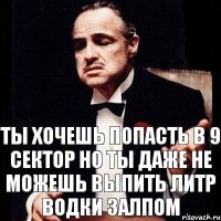 ты хочешь попасть в 9 сектор но ты даже не можешь выпить литр водки залпом