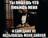 ты пишешь что любишь меня а сам даже не называешь меня зайкой