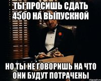 ты просишь сдать 4500 на выпускной но ты не говоришь на что они будут потрачены