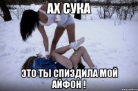 ах сука это ты спиздила мой айфон !