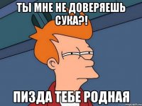 ты мне не доверяешь сука?! пизда тебе родная