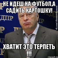 не идеш на футбол,а садить картошку! хватит это терпеть !!!