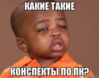 какие такие конспекты по пк?