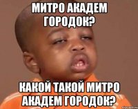 митро академ городок? какой такой митро академ городок?