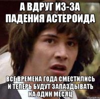 а вдруг из-за падения астероида все времена года сместились и теперь будут запаздывать на один месяц