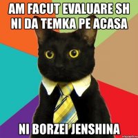 am facut evaluare sh ni da temka pe acasa ni borzei jenshina