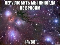 леру любить мы никогда не бросим 14/88