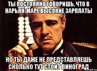 ты постоянно говоришь, что в нарьян-маре высокие зарплаты но ты даже не представляешь сколько тут стоит виноград