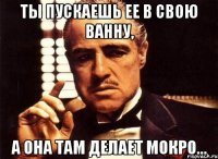 ты пускаешь ее в свою ванну, а она там делает мокро...