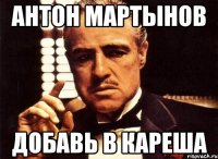 антон мартынов добавь в кареша