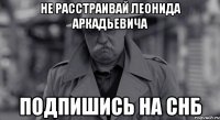 не расстраивай леонида аркадьевича подпишись на снб