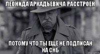 леонида аркадьевича расстроен потому что ты ещё не подписан на снб