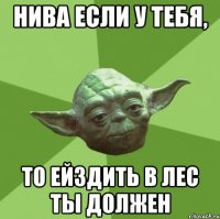 нива если у тебя, то ейздить в лес ты должен