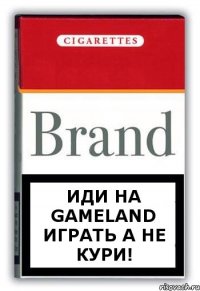 Иди на Gameland играть а не кури!