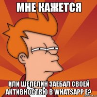 мне кажется или шепелин заебал своей активностью в whatsapp e?