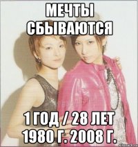 мечты сбываются 1 год / 28 лет 1980 г. 2008 г.