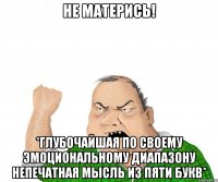 не матерись! *глубочайшая по своему эмоциональному диапазону непечатная мысль из пяти букв*